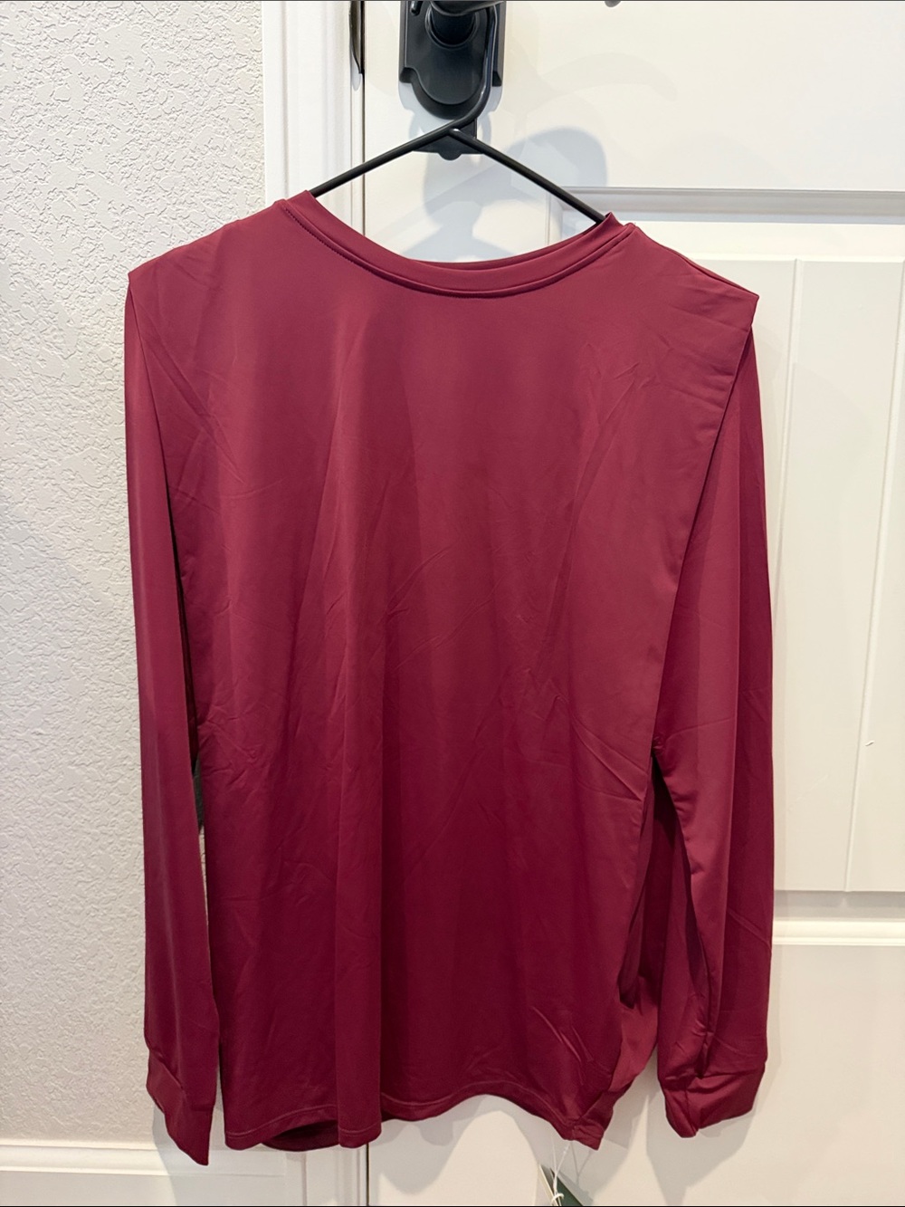 HALARA Long Sleeve Crewneck Top in Wine